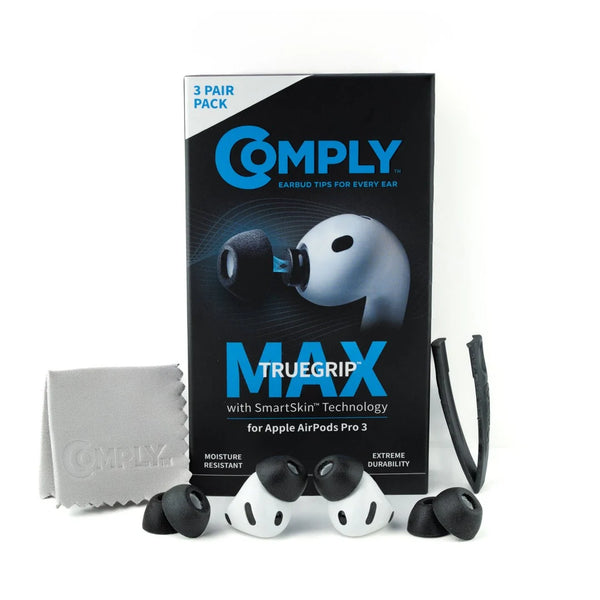 Comply TrueGrip MAX Memory Foam Ear Tips For Apple AirPods Pro Gen 3 Medium 3 Pair Pack