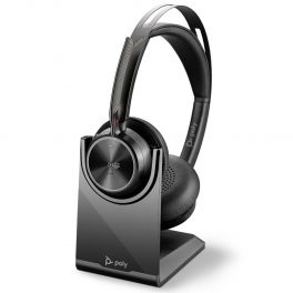 Poly Voyager Focus 2 UC with Charging Stand MS Teams compatible - Active Noise cancelling Wireless Headphone 